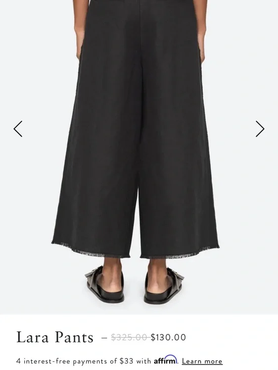 Sea New York Black Linen Pleated Wide Leg Lara pants - Picture 8 of 9